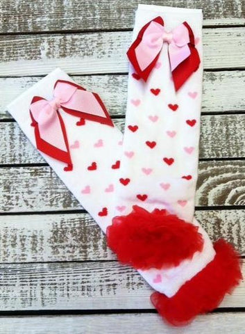 Pink & Red Heart Leg Warmers | FREE SHIPPING